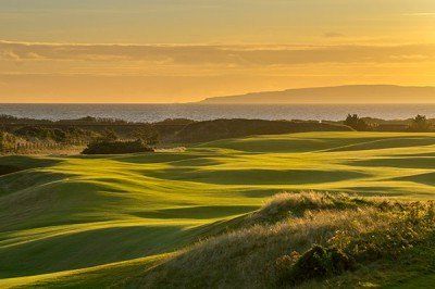 Prestwick golf course in the sunset
