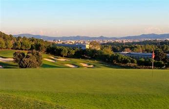 Real Club de Golf El Prat fairway view with mountain backdrop Barcelona golf holiday