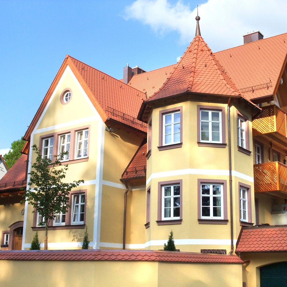 residential building with tiled roof