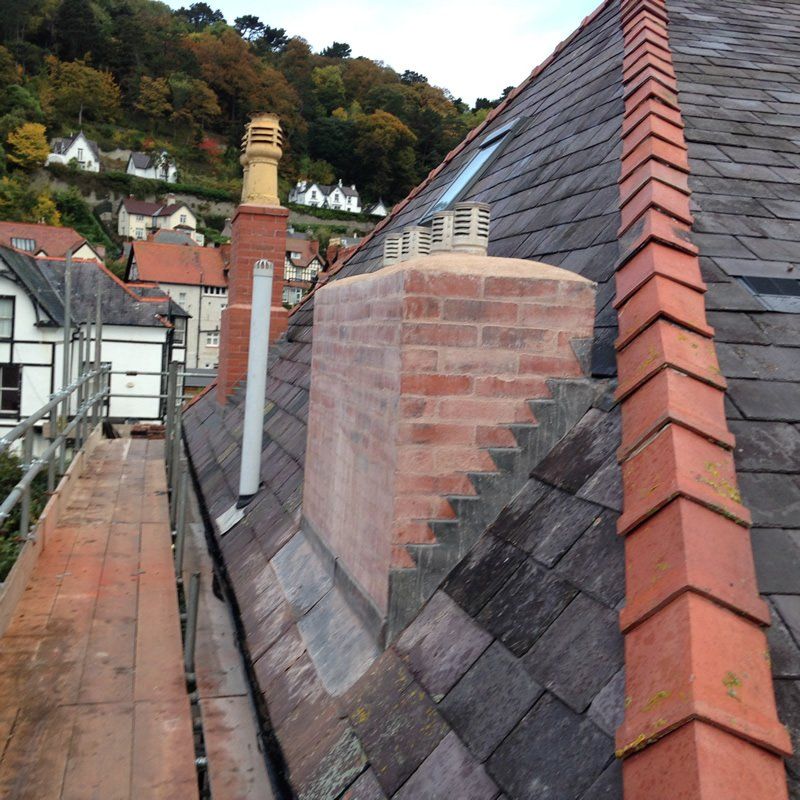 New slate roof and chimney repair
