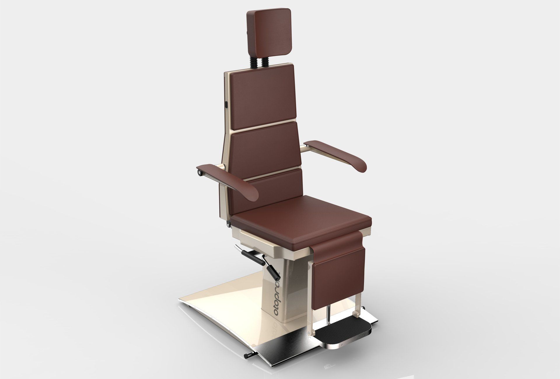 Rendering SIT 4 with Soft Pad Cushion upholstery in brown and sand-colored lacquer finish
