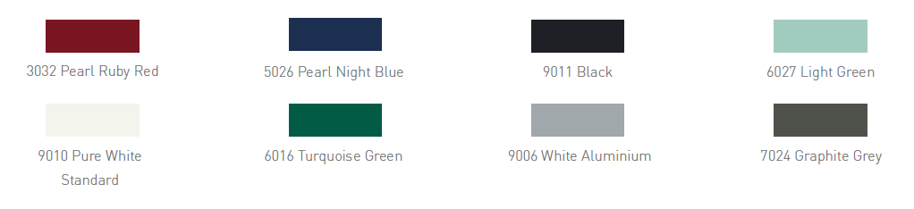 Lacquer colors, eight examples