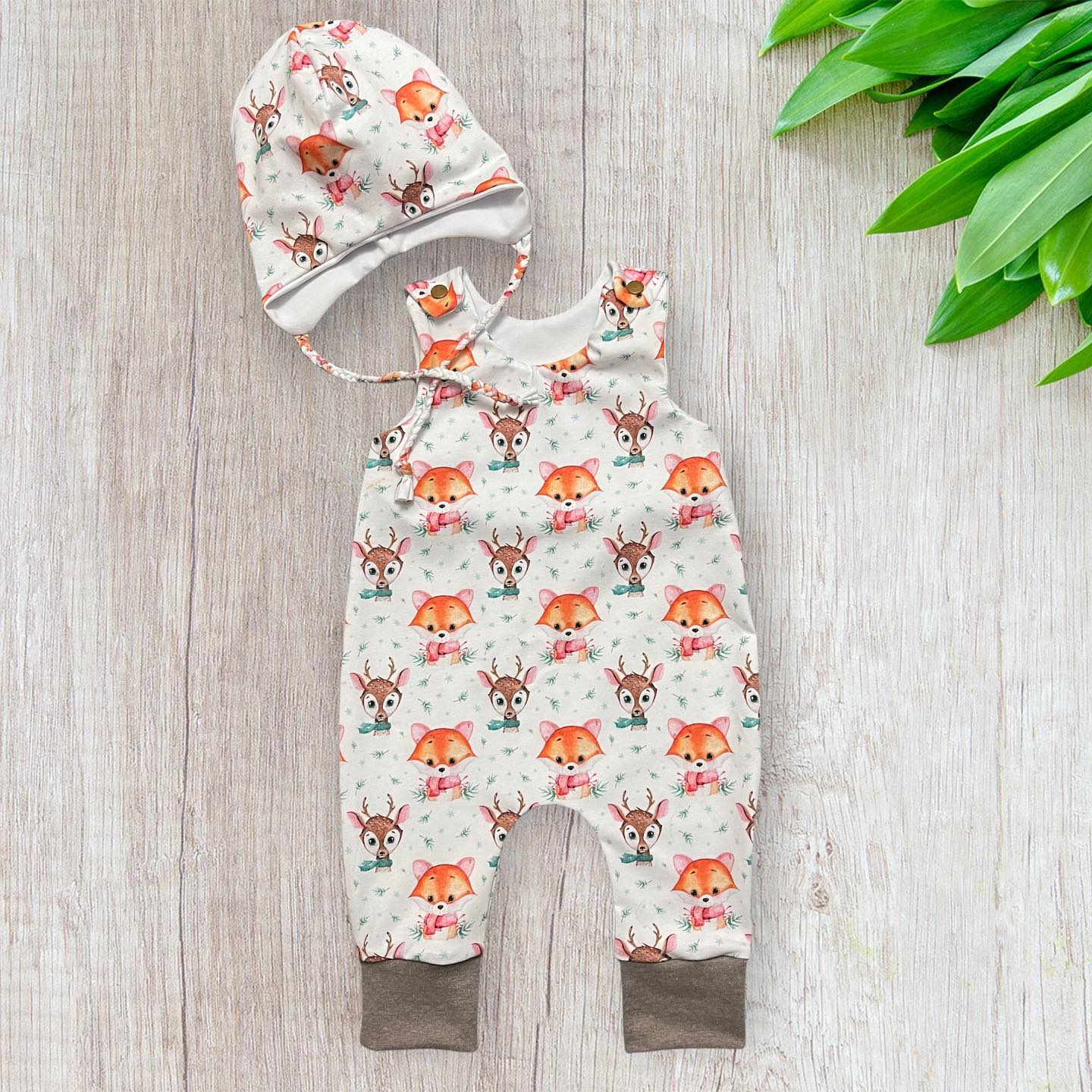 Baby Strampler , Handmade, Rehkitz, Fuchs,