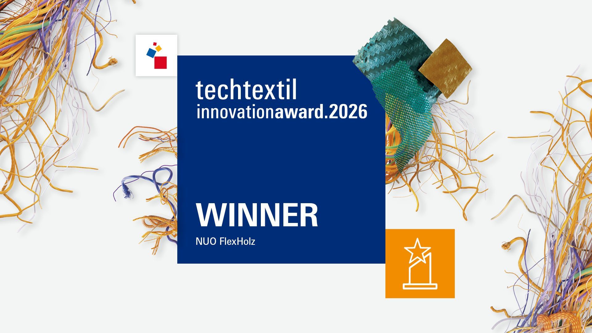 NUO FlexHolz wins Techtextil Innovation Award 2026 Picture is showing the Techtextil Innovation Award Winner-Logo