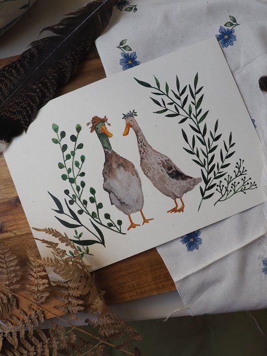 Kunstdruck Laufenten