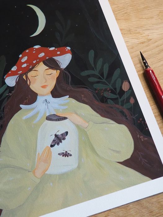 Kunstdruck Pilzmädchen