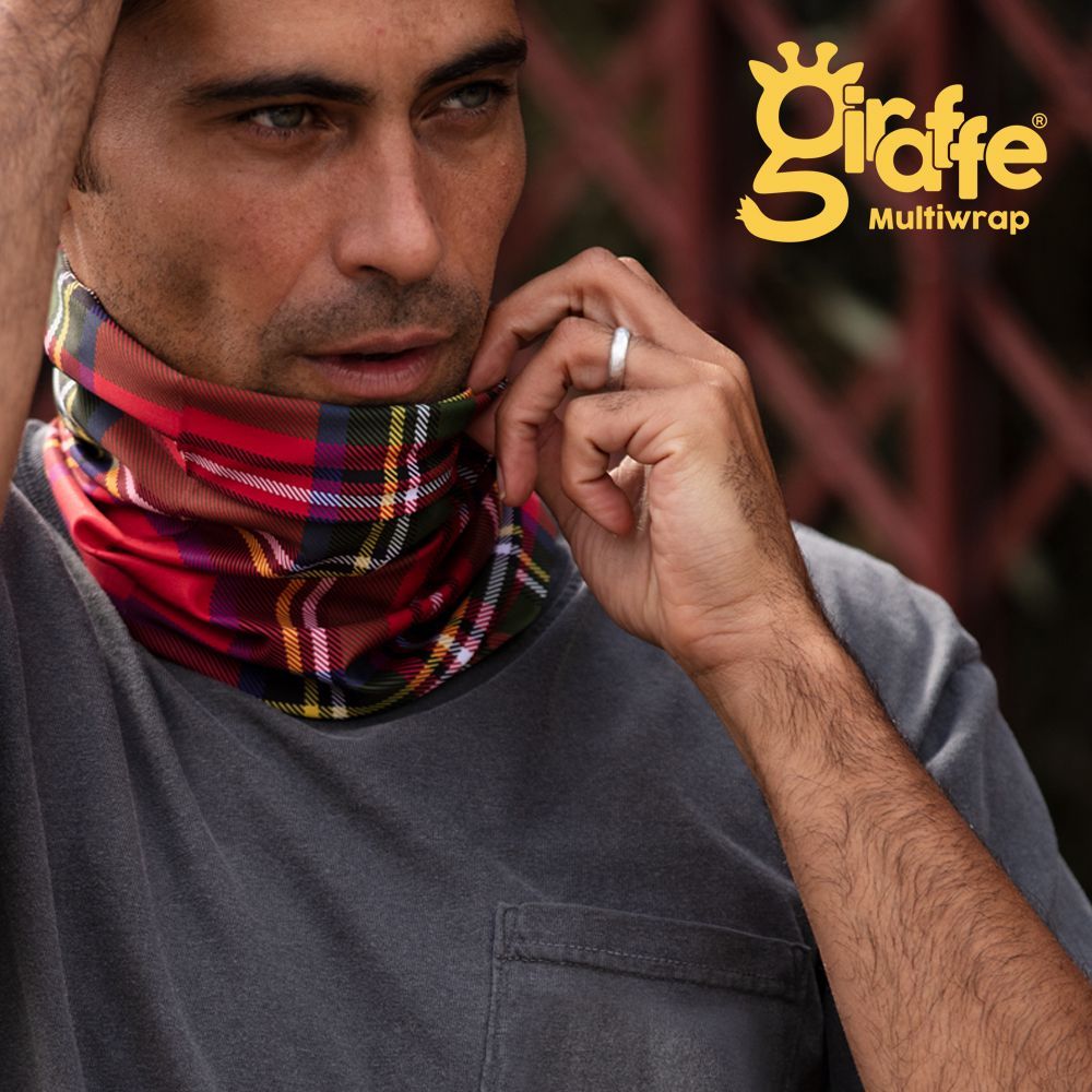 Tartan seamless headwear for outdoor wear