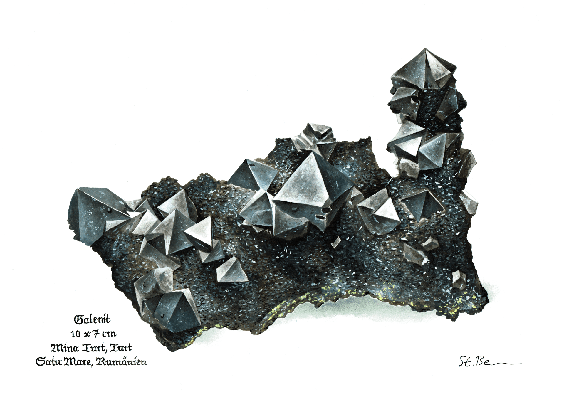 Regenbogenfluorit Frohnau gemalt Mineralien Malereien