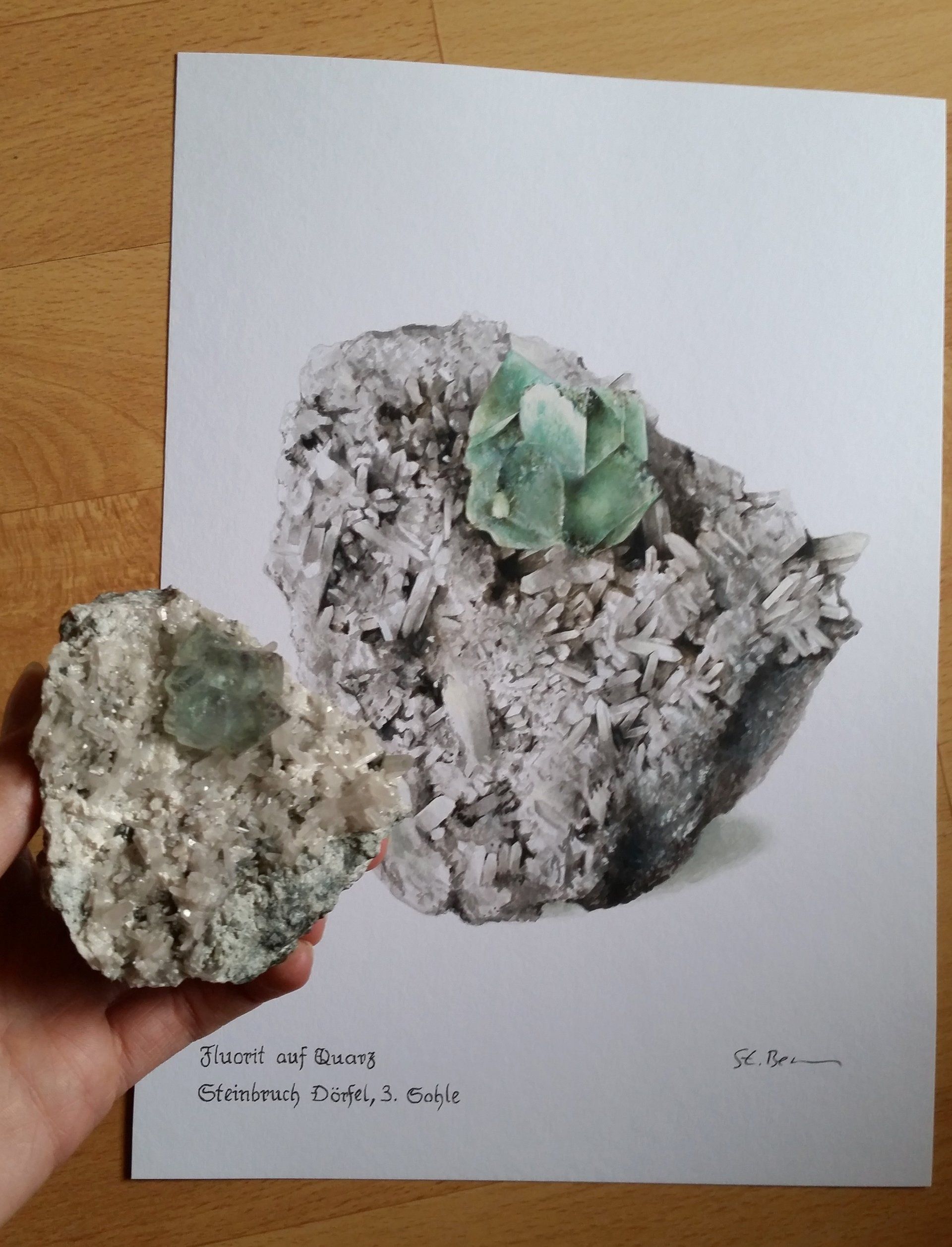 Fluorit Dörfel gemalt