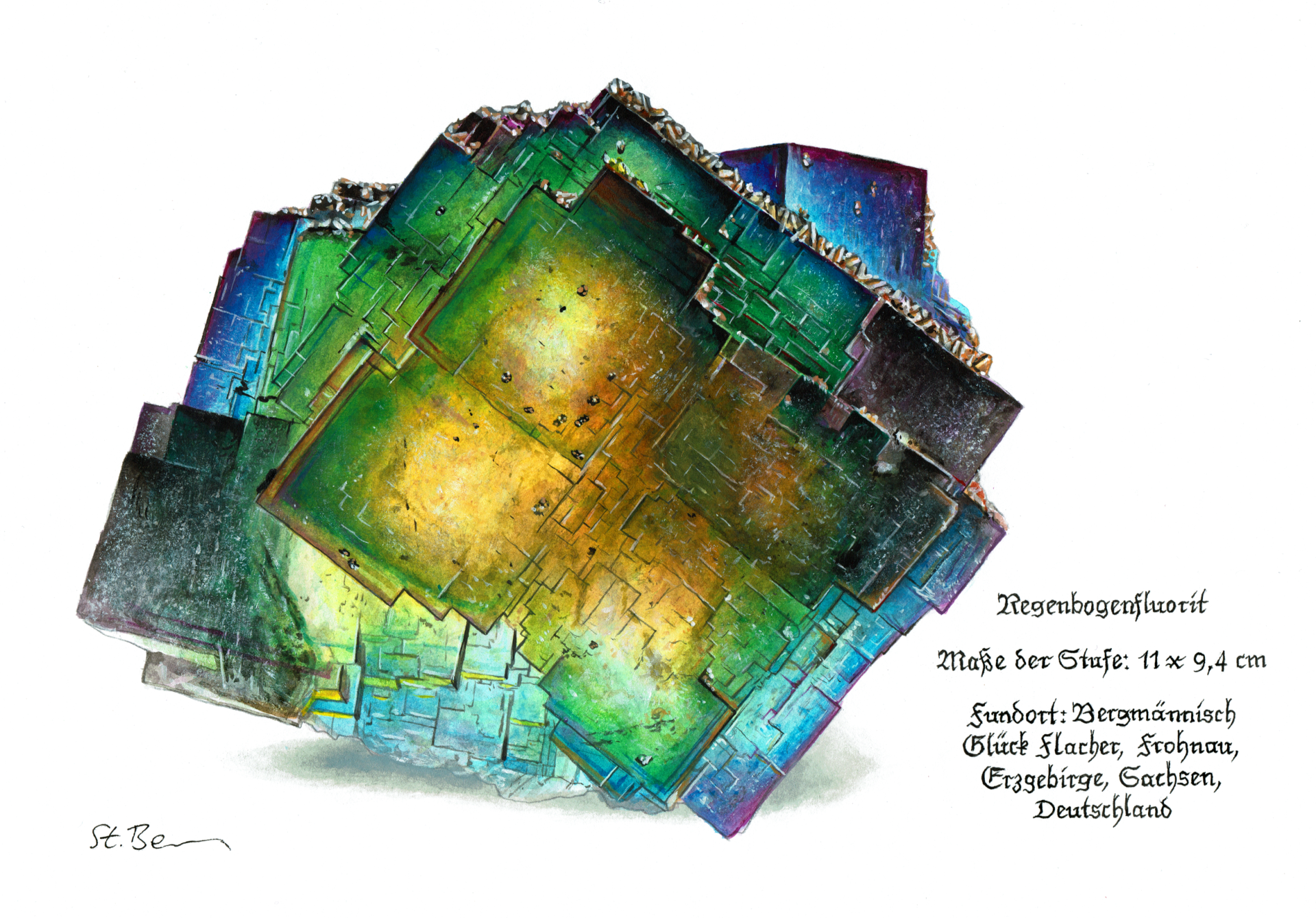 Baryt Frohnau gemalt Mineralien Malereien