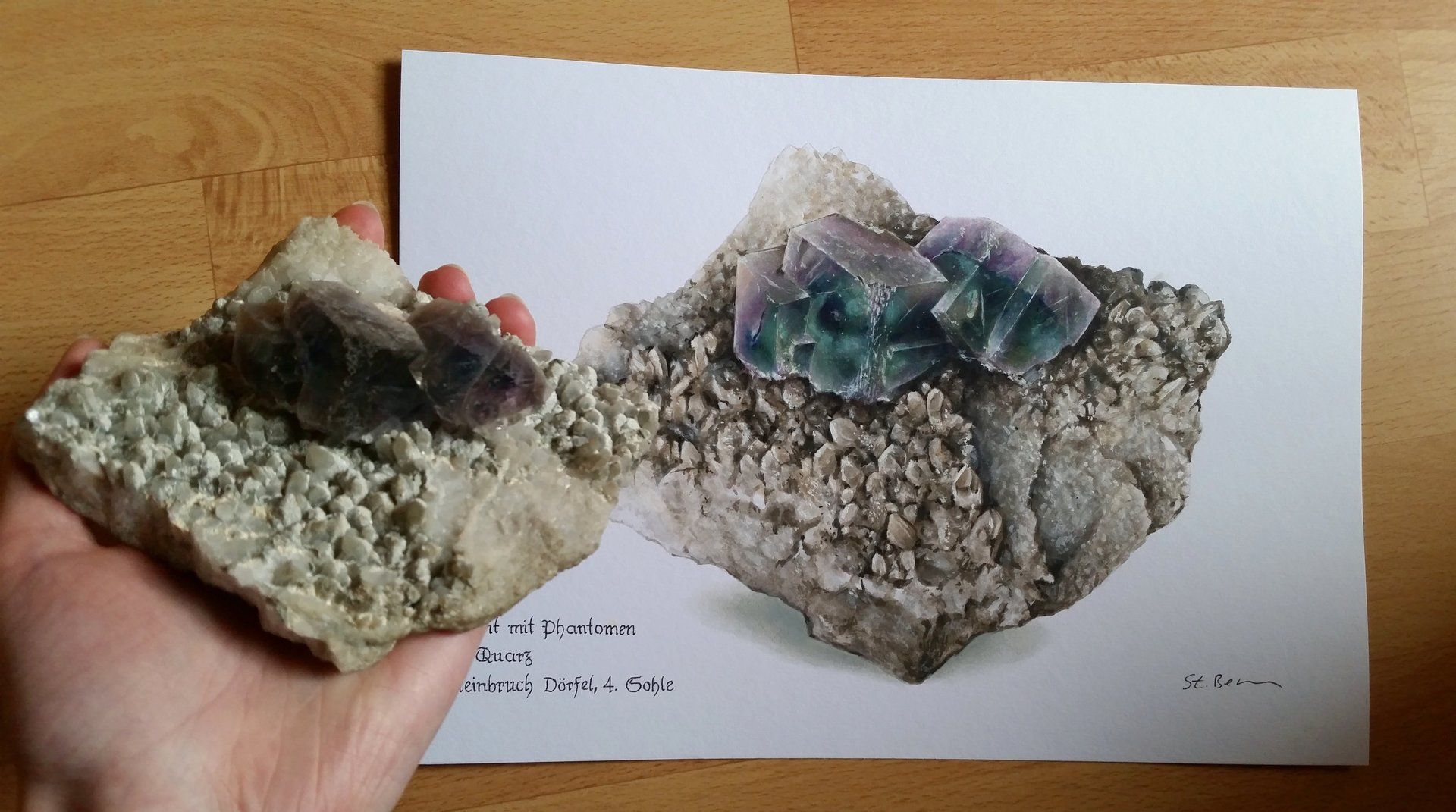Fluorit Dörfel gemalt