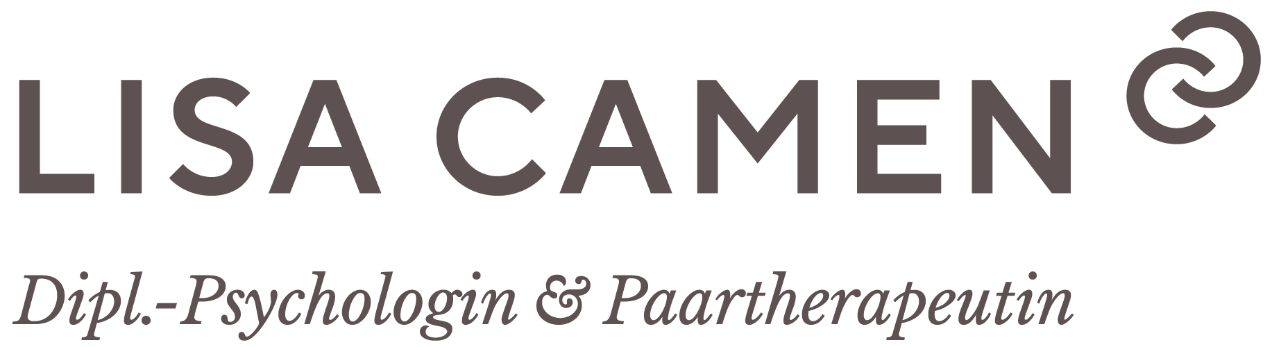 Home Hier ist das Logo von Lisa Camen eingebettet mit einer Verlinkung auf die Startseite.