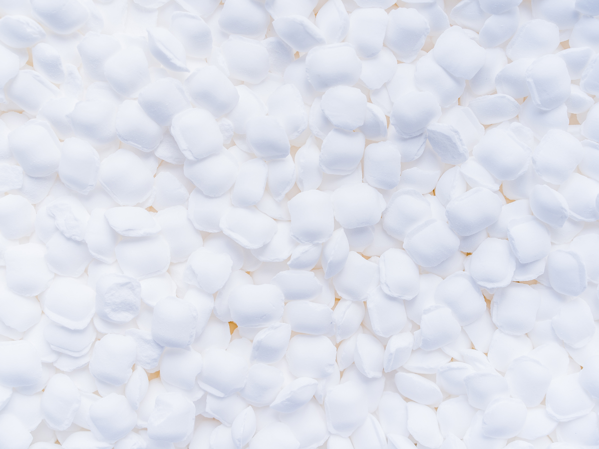close up of salt pellets for water softener