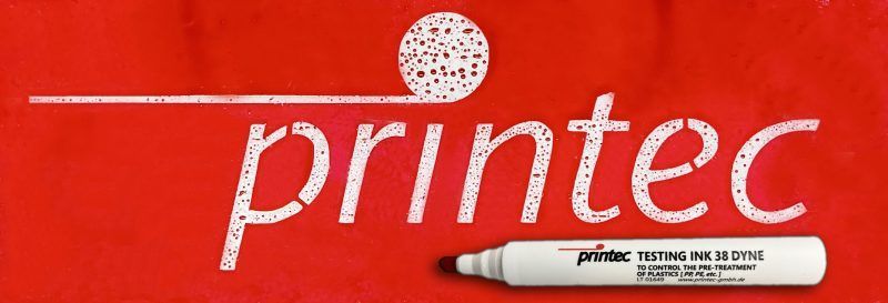 dyne 38 test pens to test the surface energy before printing