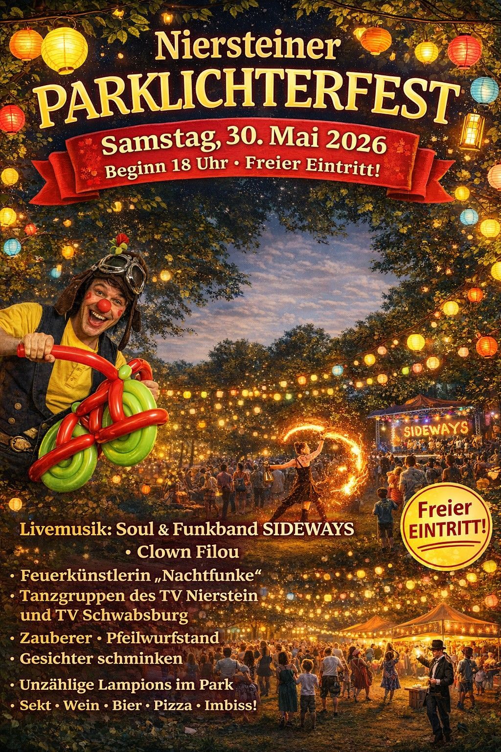 Plakat zur Ankündigung des Parklichterfest Plakat zur Ankündigung des Parklichterfest