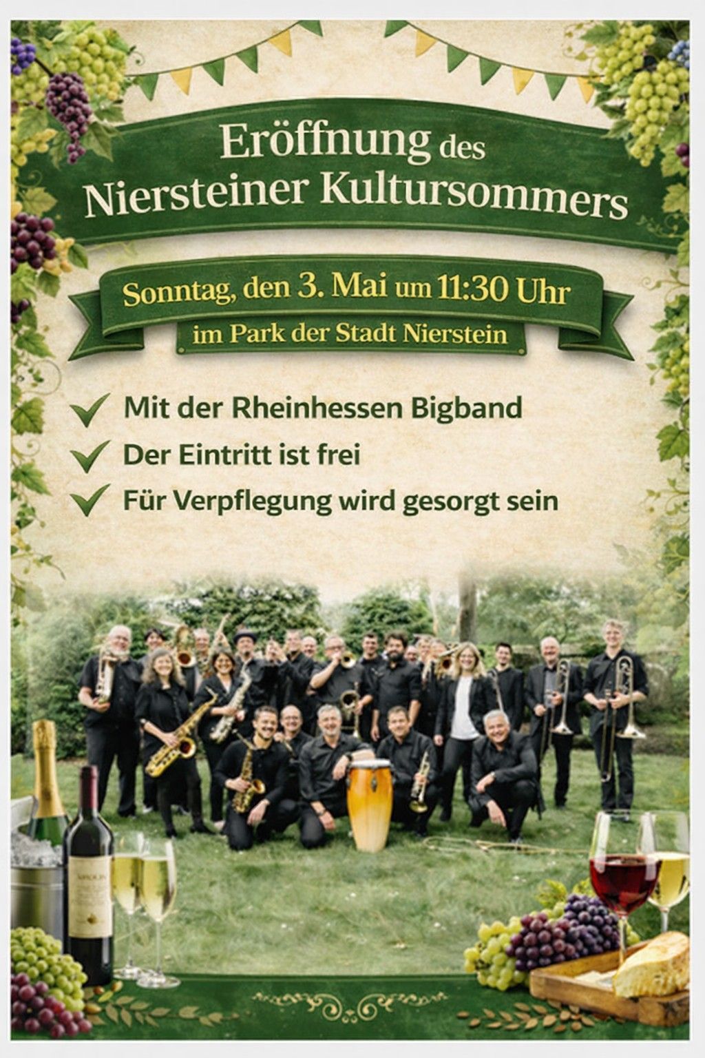 Plakat zur Ankündigung des Niersteiner Kultursommer Auftakt Plakat zur Ankündigung des Niersteiner Kultursommer Auftakt