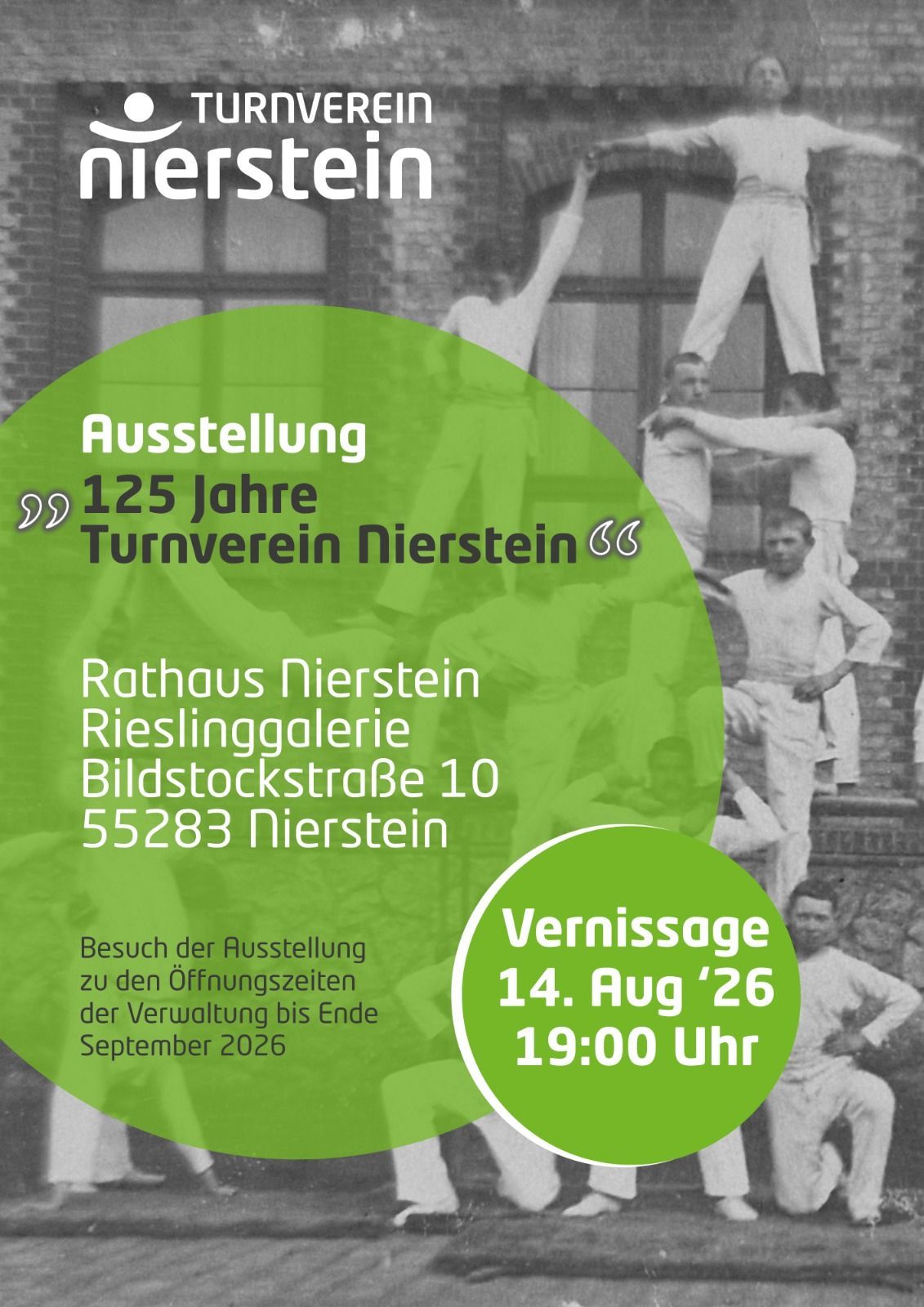 Plakat zur Ankündigung der Ausstellung 125 Jahre TV Nierstein
