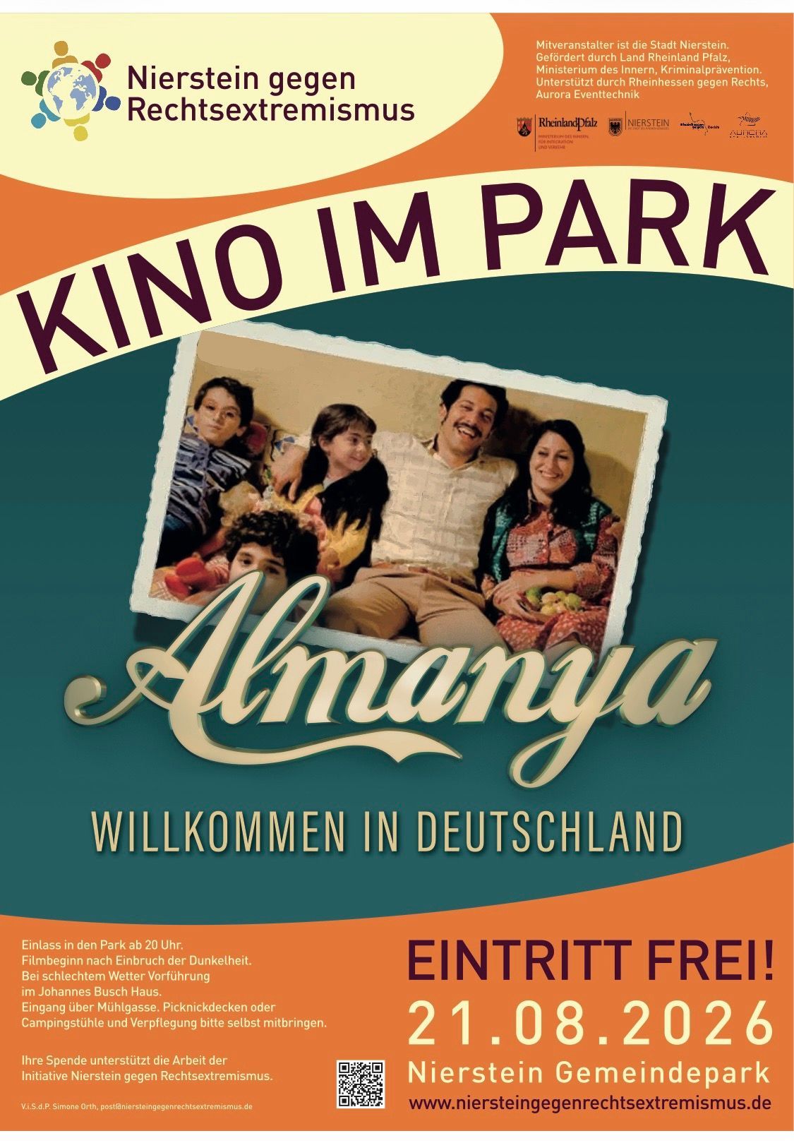 Plakat zur Ankündigung von Kino im Park
