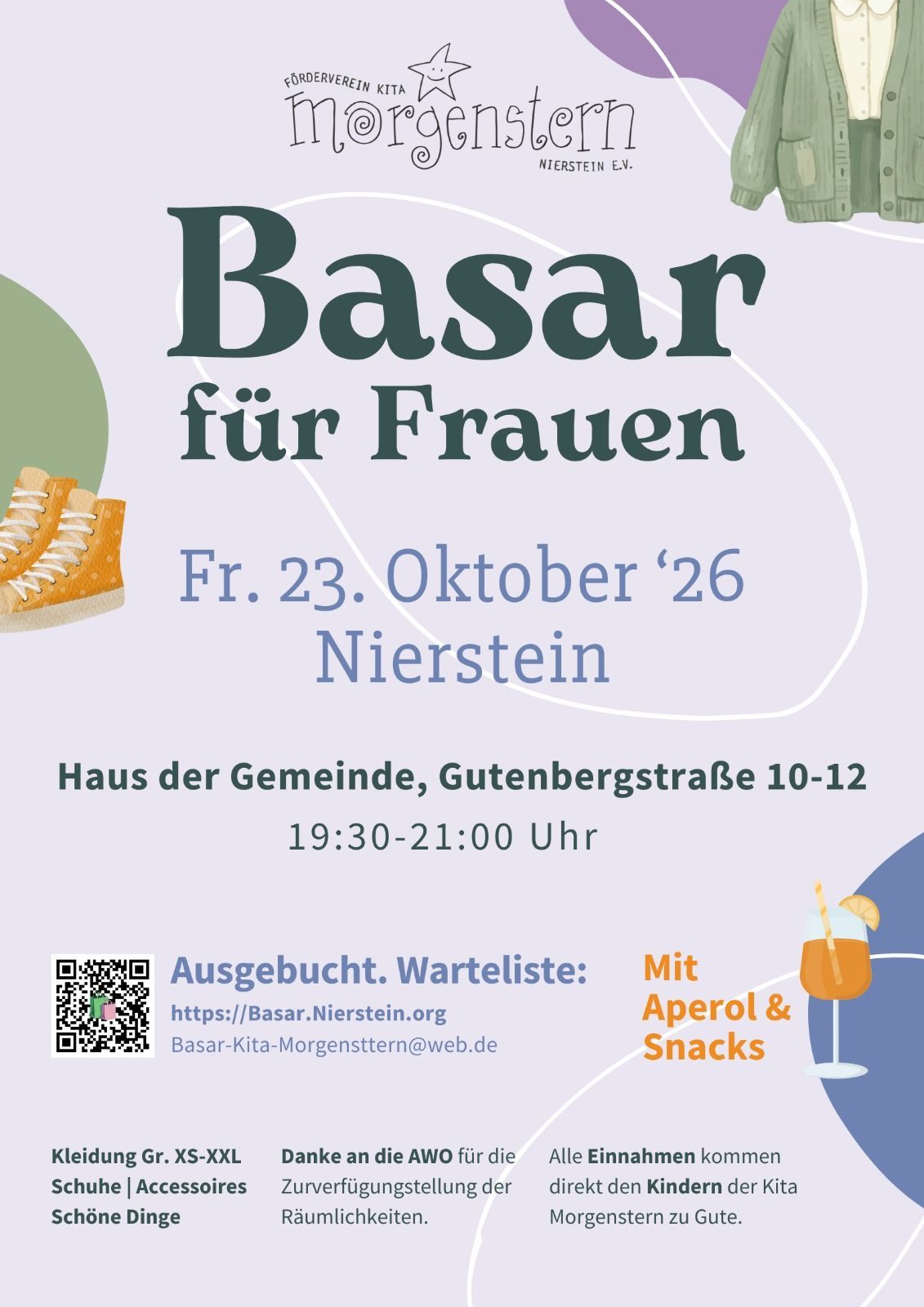 Plakat: Basar für Frauen am 23. Oktober 2026