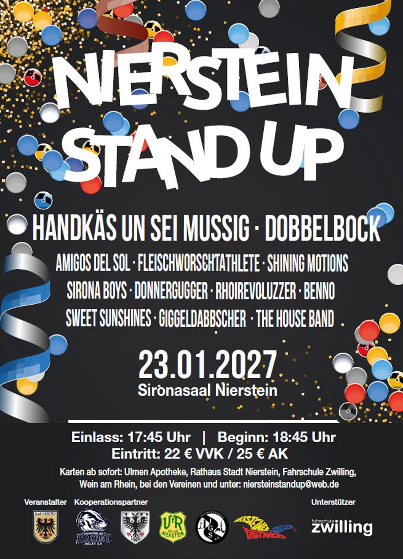 Nierstein Stand Up am 23.01.2027 im Sironasaal in Nierstein