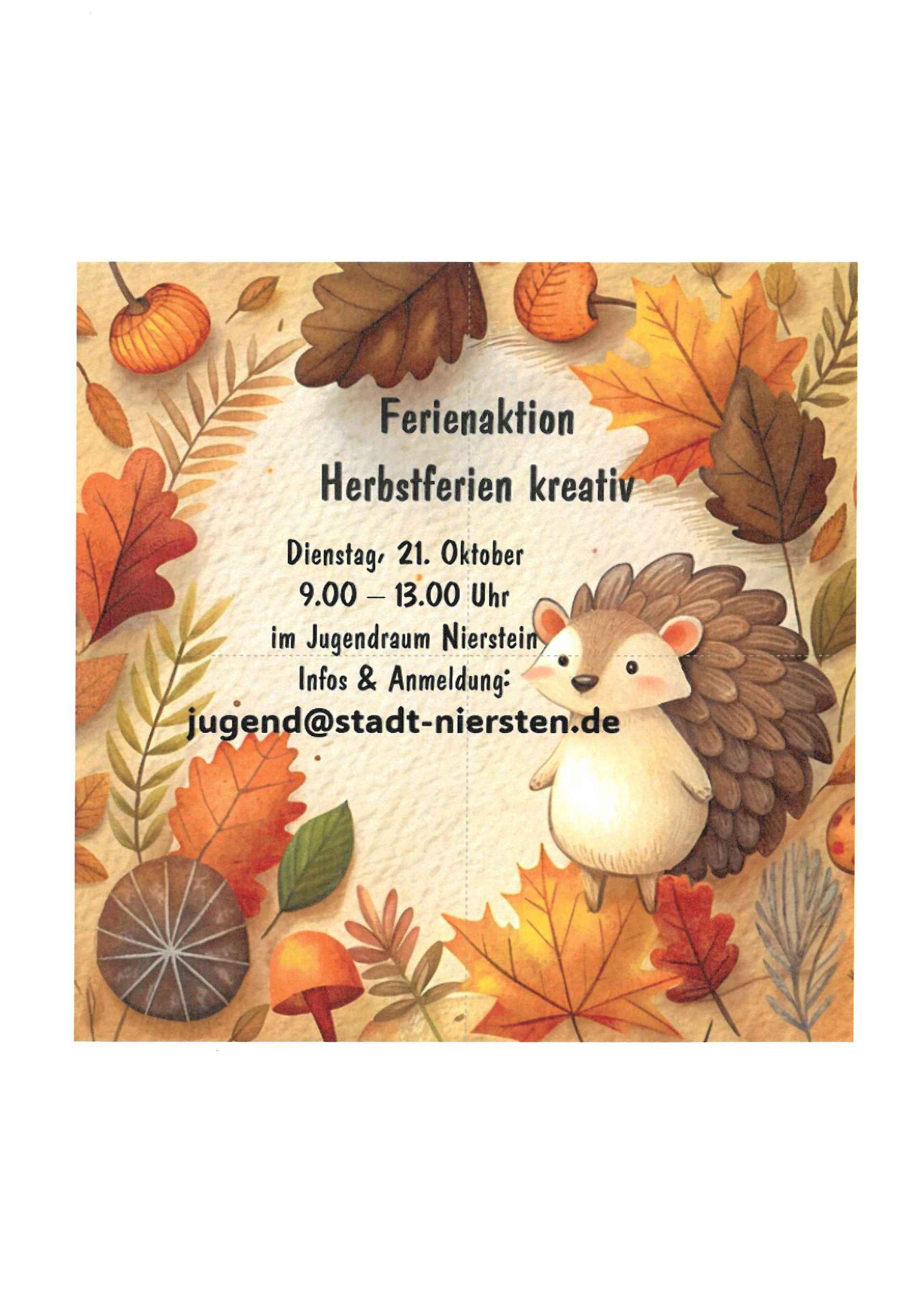 Herbstferienaktion in Nierstein am 21.10.25 Herbstferienaktion in Nierstein am 21.10.25
