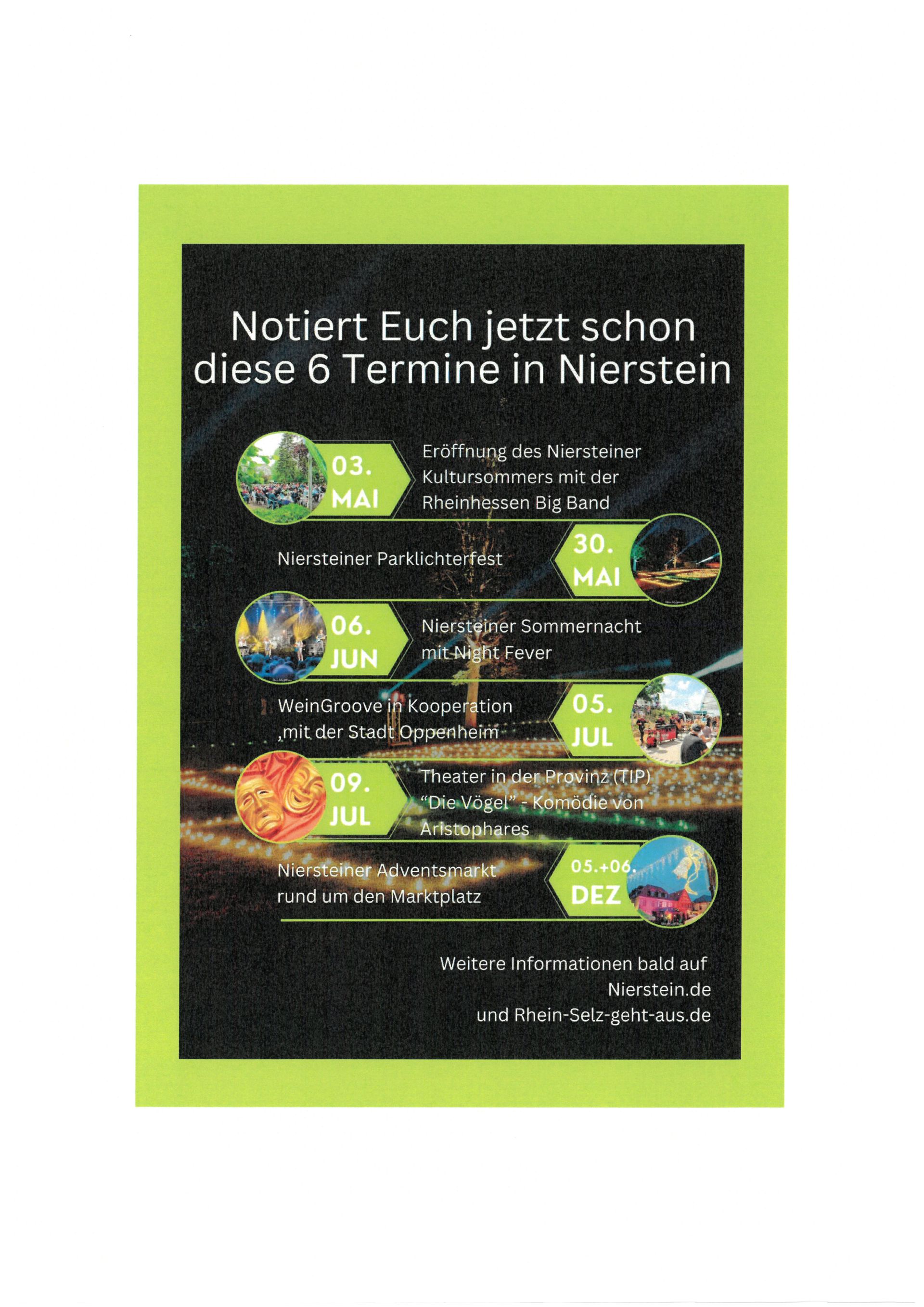 Plakat zur Ankündigung von Veranstaltungen