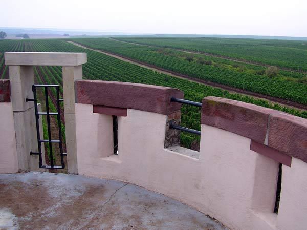 Sicht vom Dach mit Zinnen