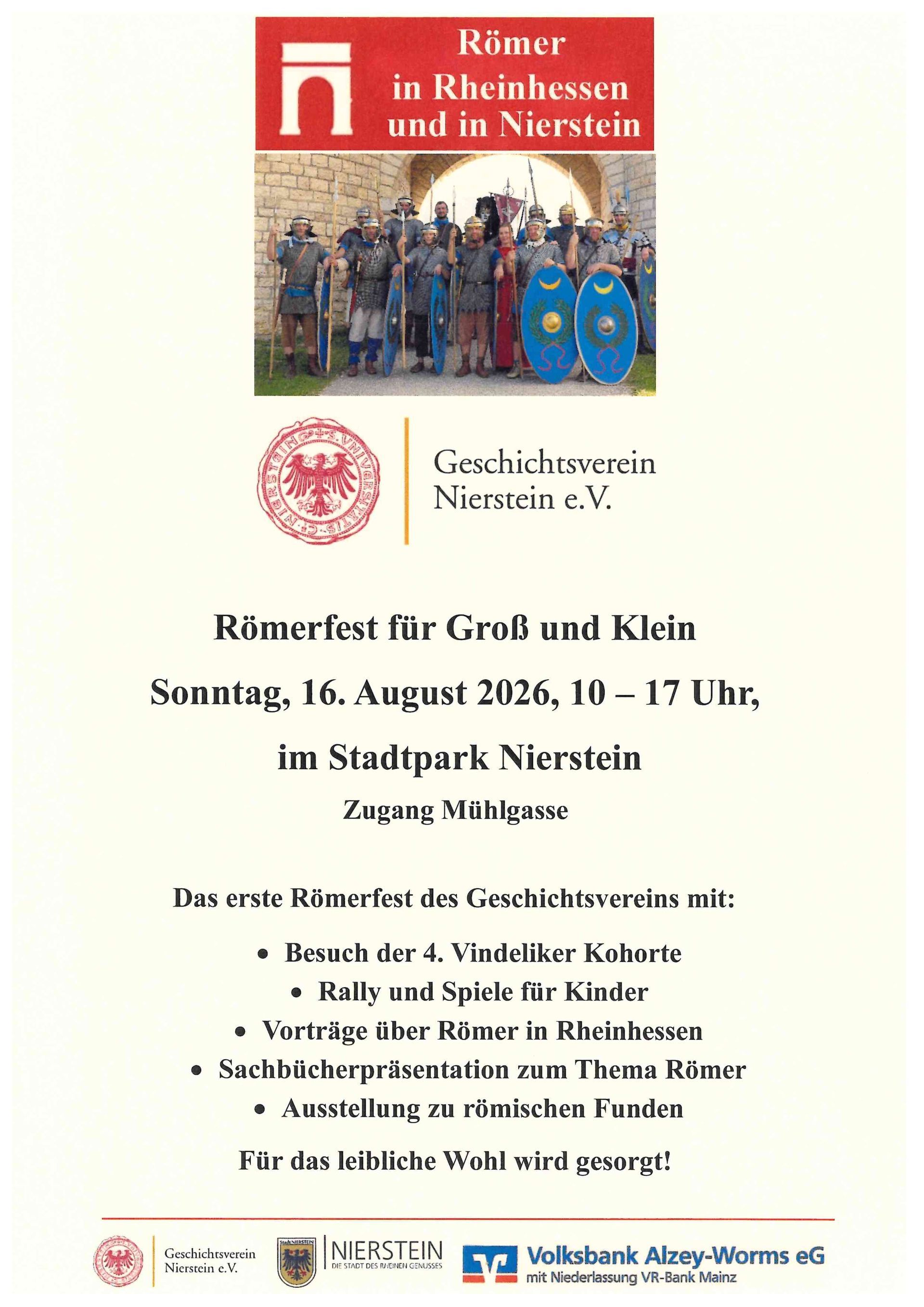 Plakat zur Ankündigung des Niersteiner Römerfest