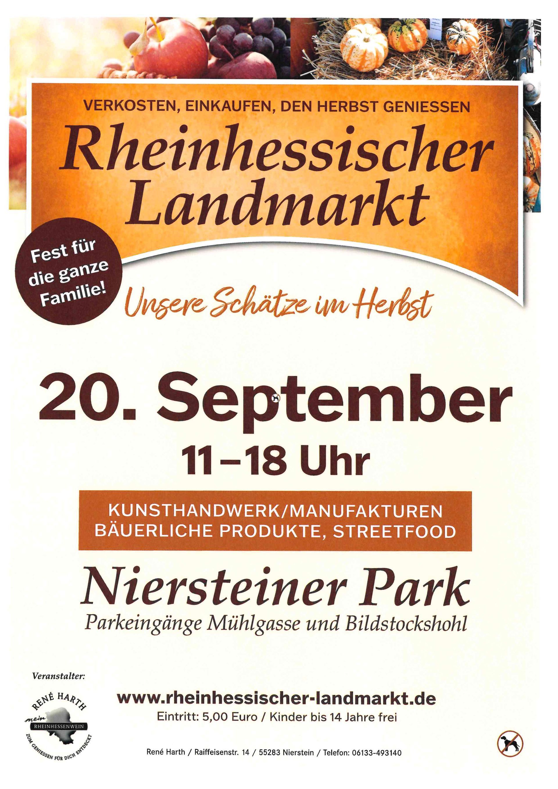 Plakat Rheinhessischer Landmarkt am 20. September 2026
