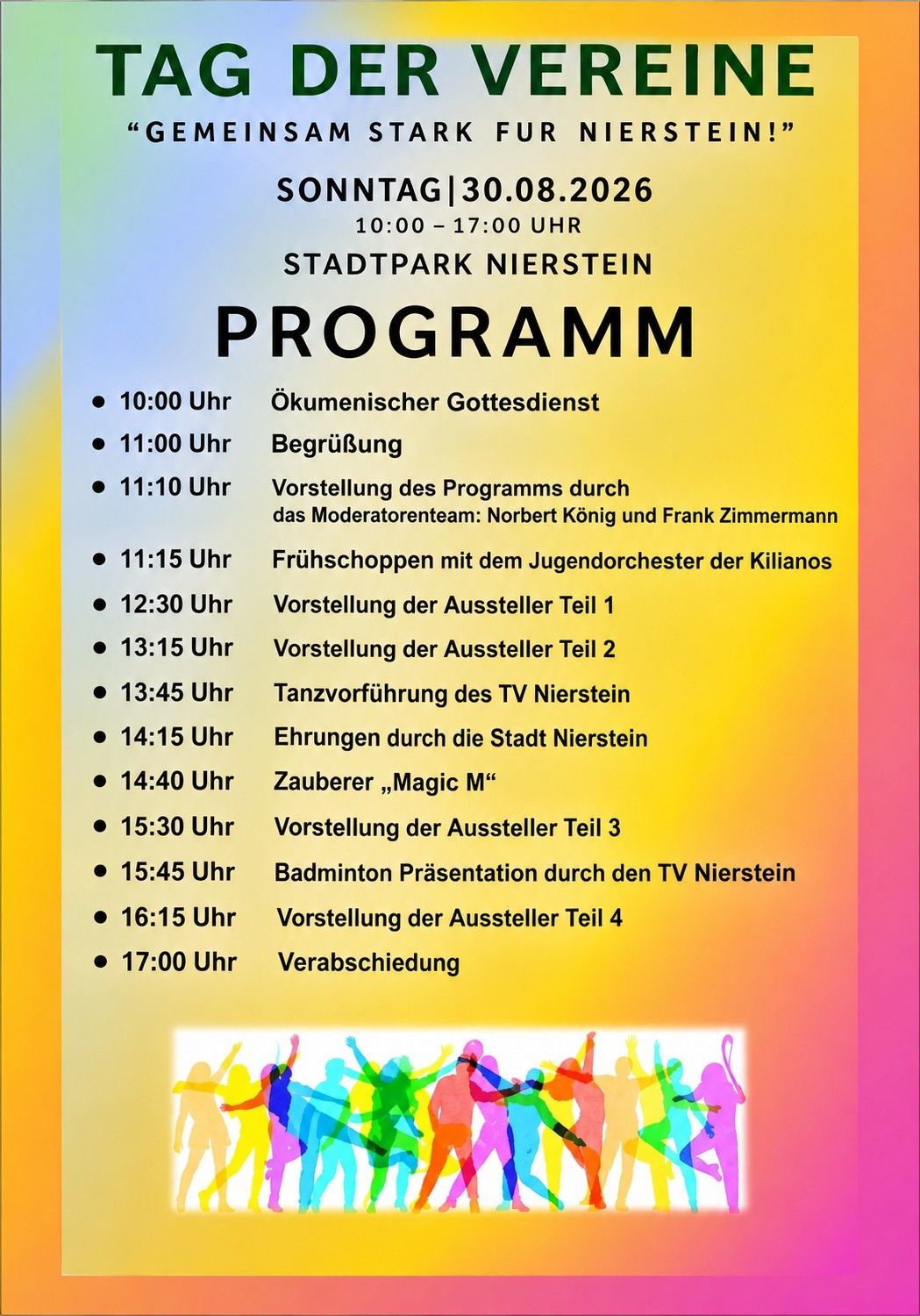 Plakat Programm Tag der Vereine am 30. August 2026
