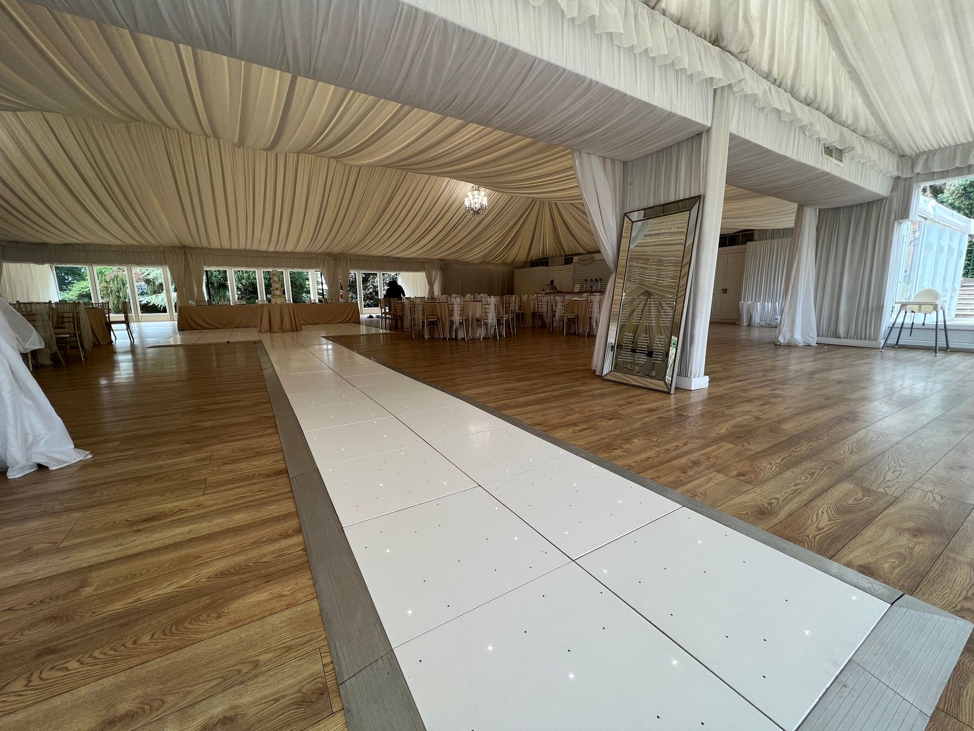 marquee white starlight led dance floor hire