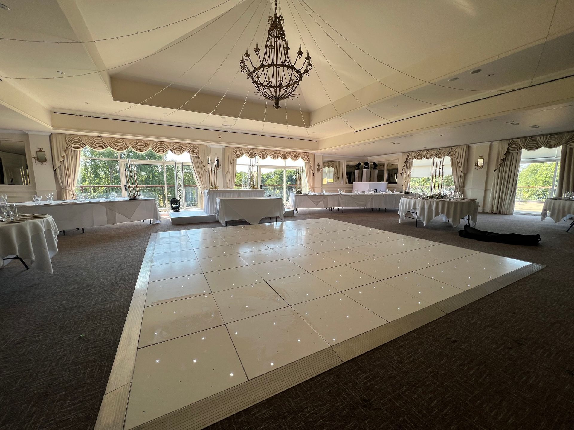 large white starlight led dance floor hire