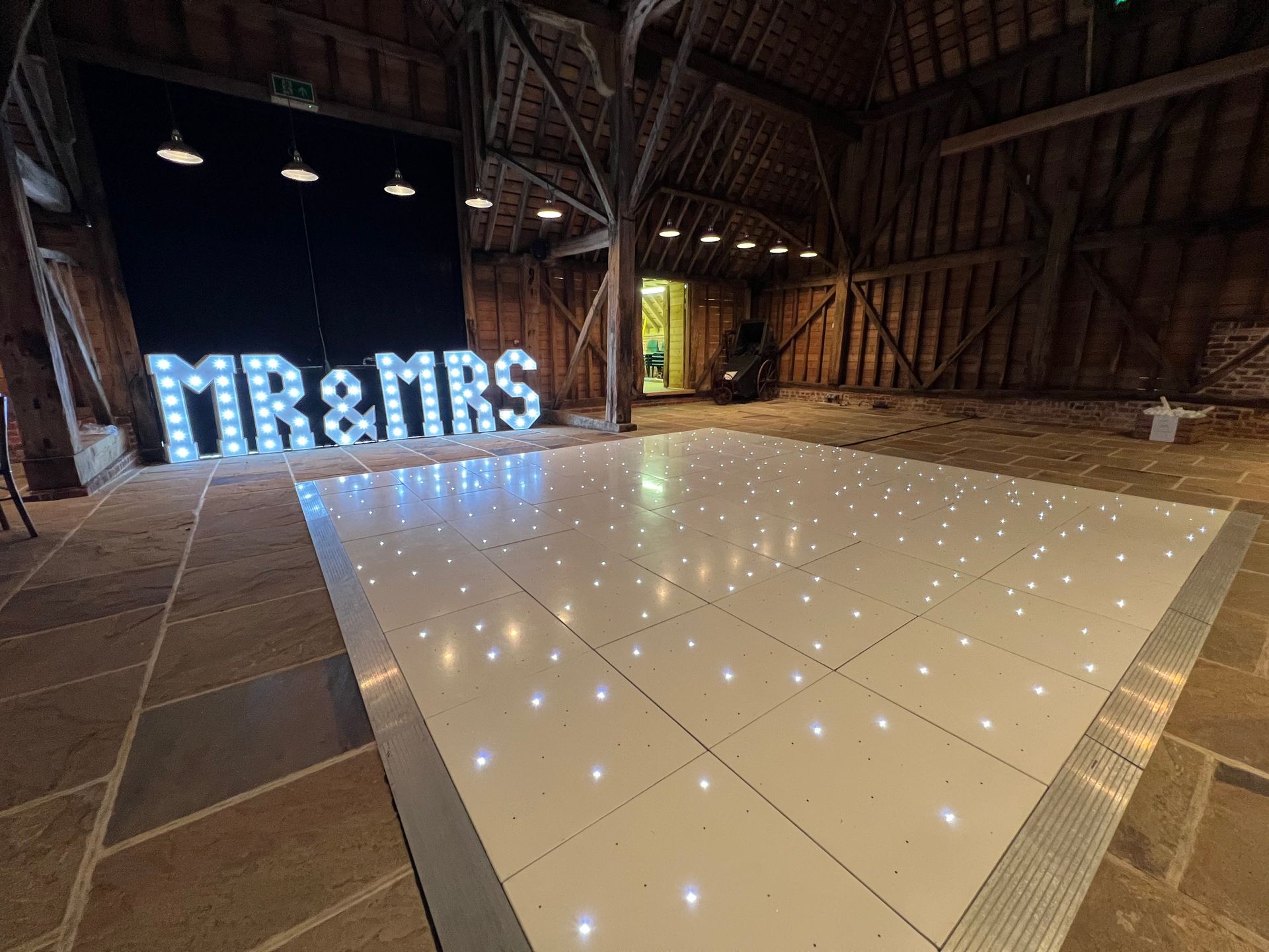 layer marney towers white starlight led dance floor hire