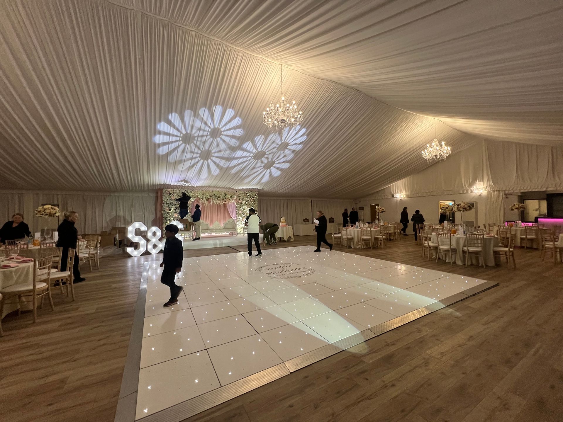 chap white starlight led dance floor hire