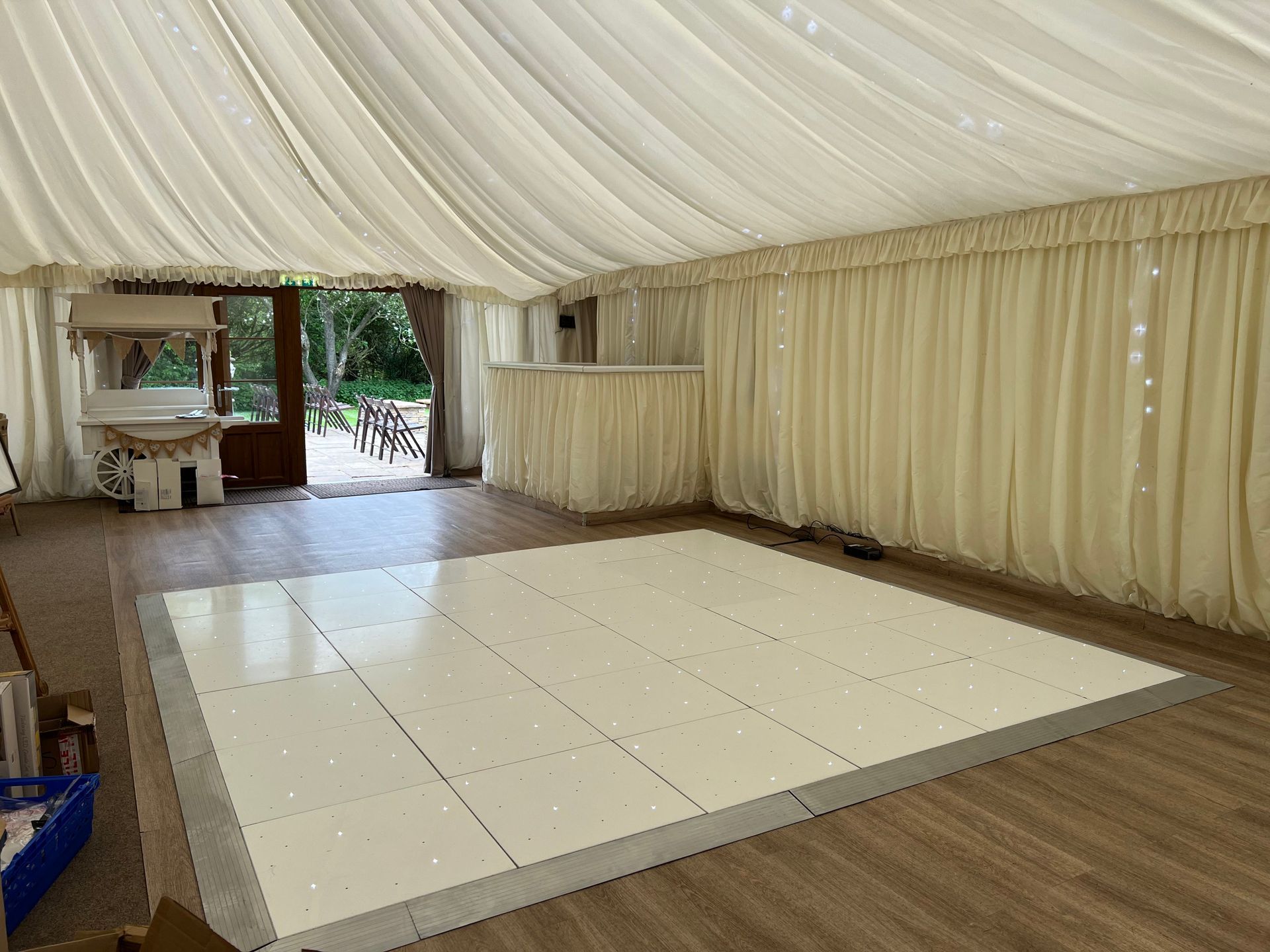 newlands hall white starlight led dance floor hire