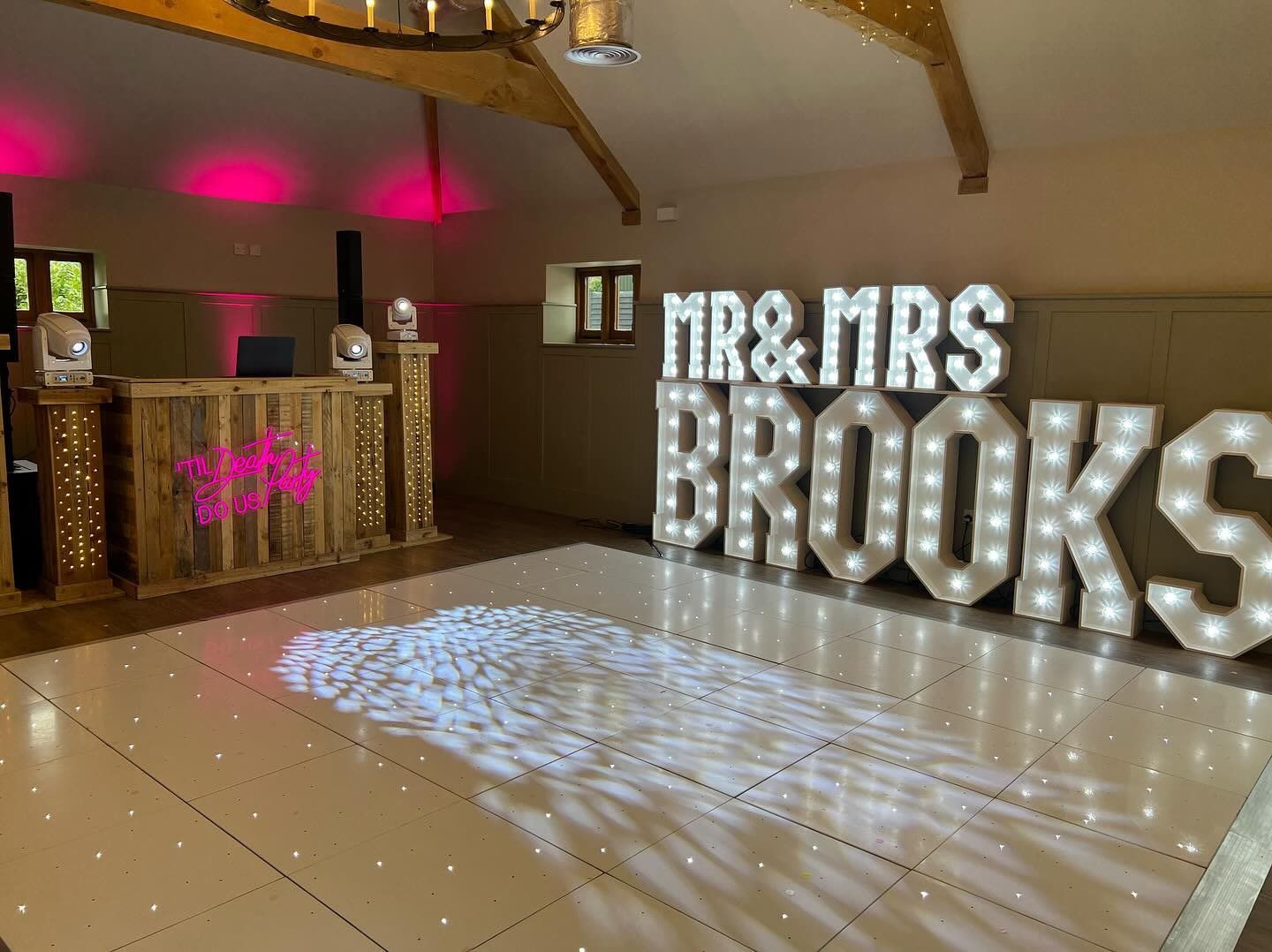apton hall white starlight led dance floor hire
