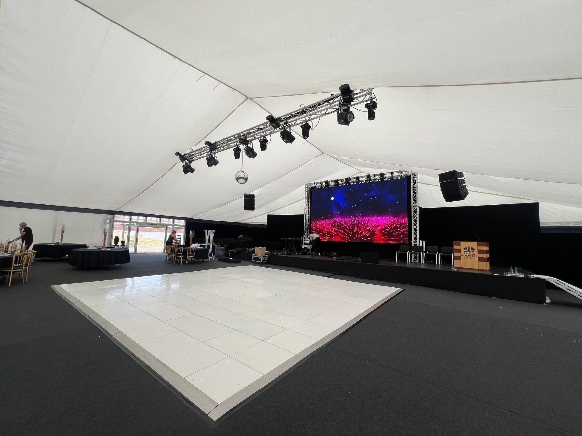 royal hospital school white starlight led dance floor hire