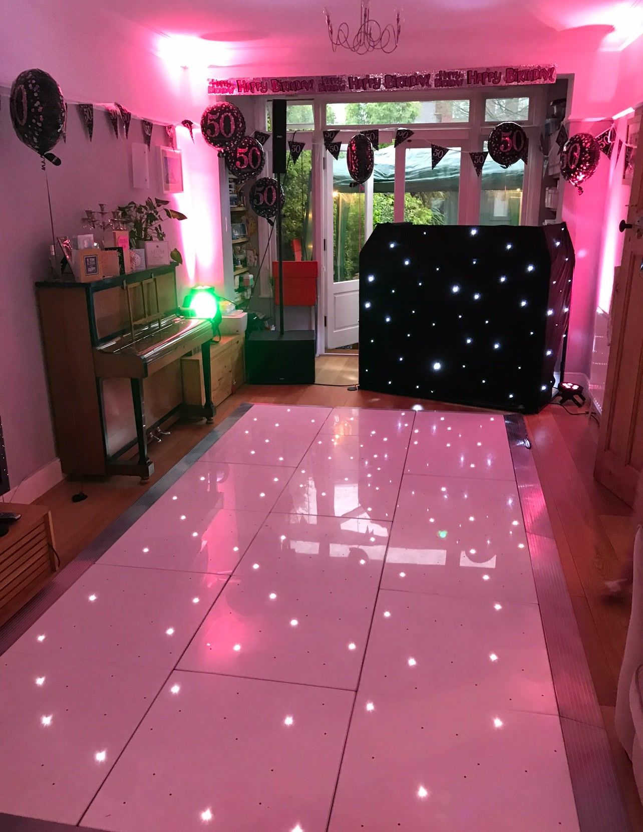 house white starlight led dance floor hire
