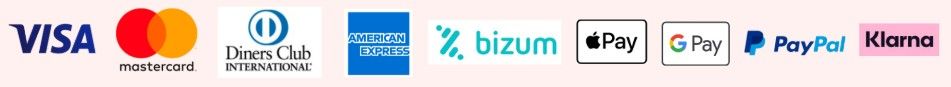 Logotipos de métodos de pago aceptados: JCB, Diners Club, etc.