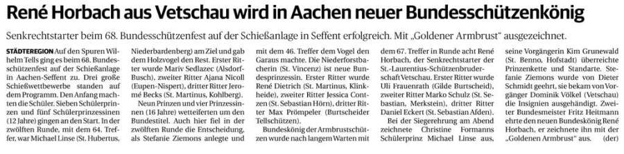 Quelle: Mit freundlicher Genehmigung von Aachener Nachrichten Nordkreis vom 05.09.2018