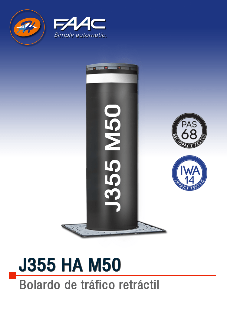BOLARDO J355 M50 FAAC TESTADO IWA14 PAS68 ANTITERRORISTA