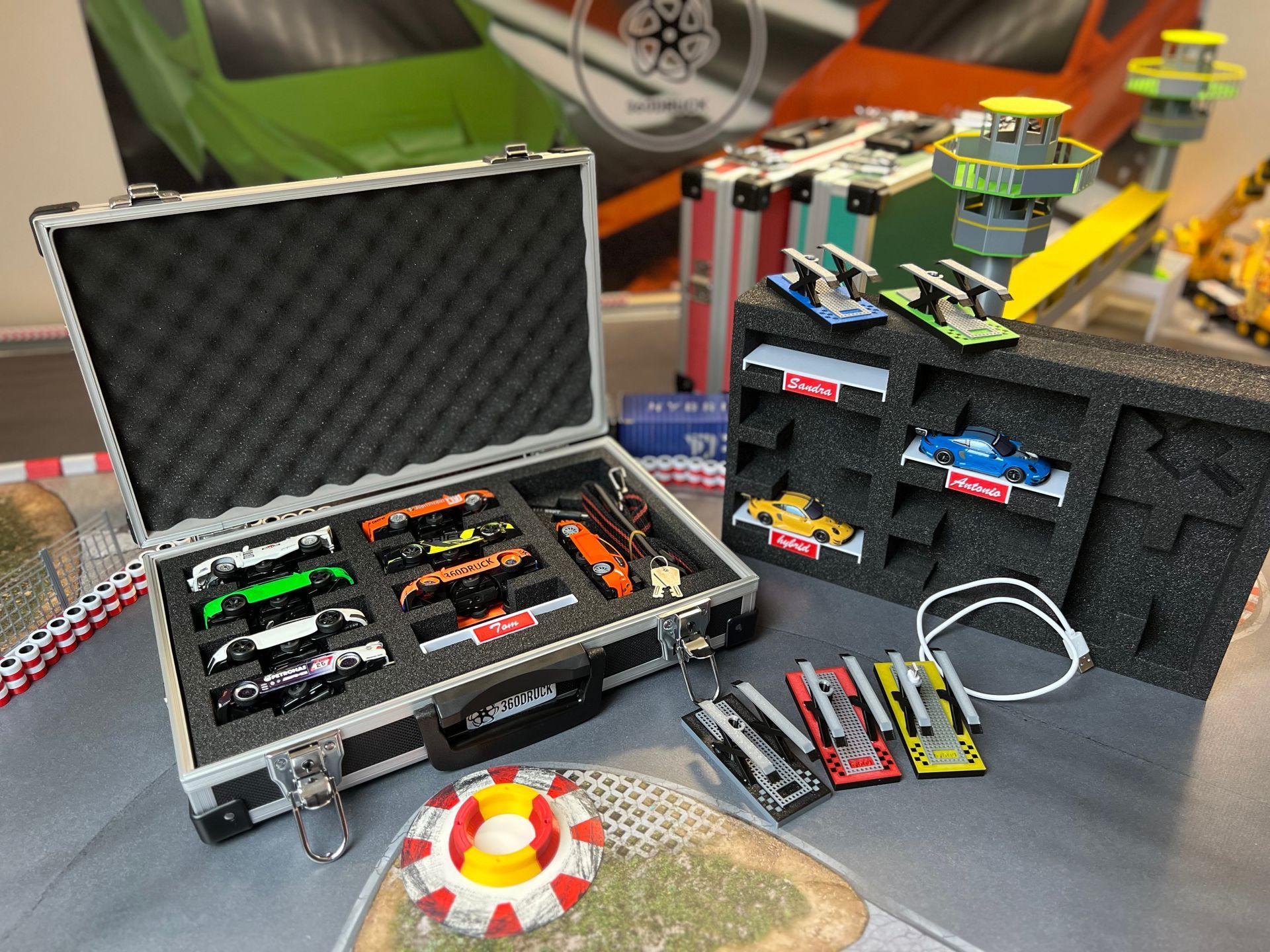 Zubehör Koffer Aufbewahrung kompatibel mit Carrera Hybrid 1:50