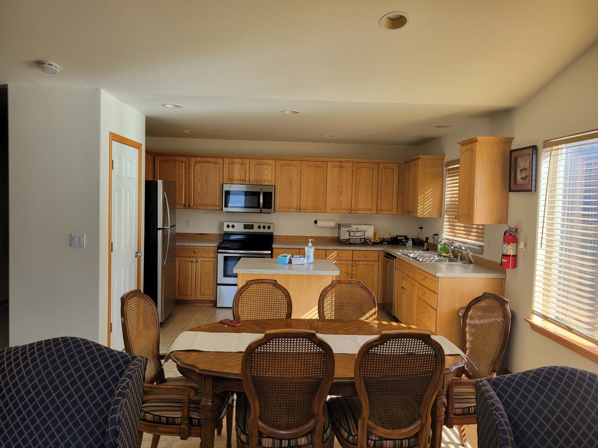 kitchen and dining room in home