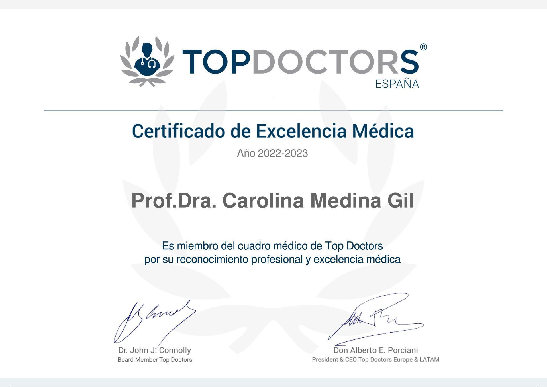 Certificado de Excelencia Médica