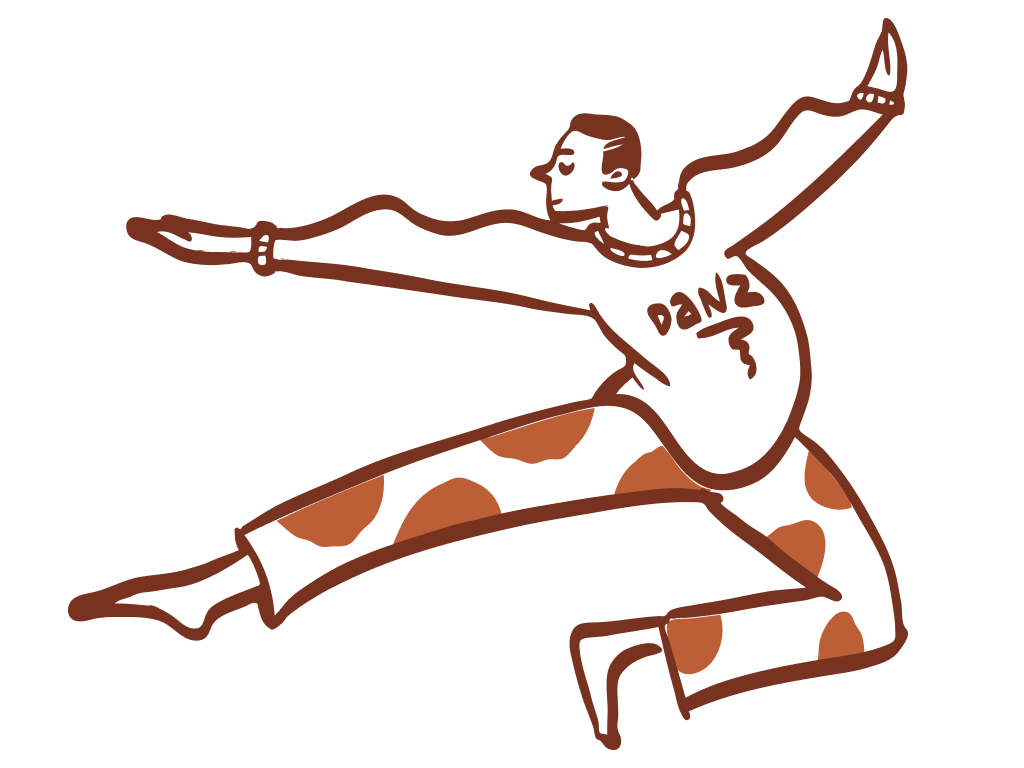 Illustration einer tanzenden Person im LG Stil.