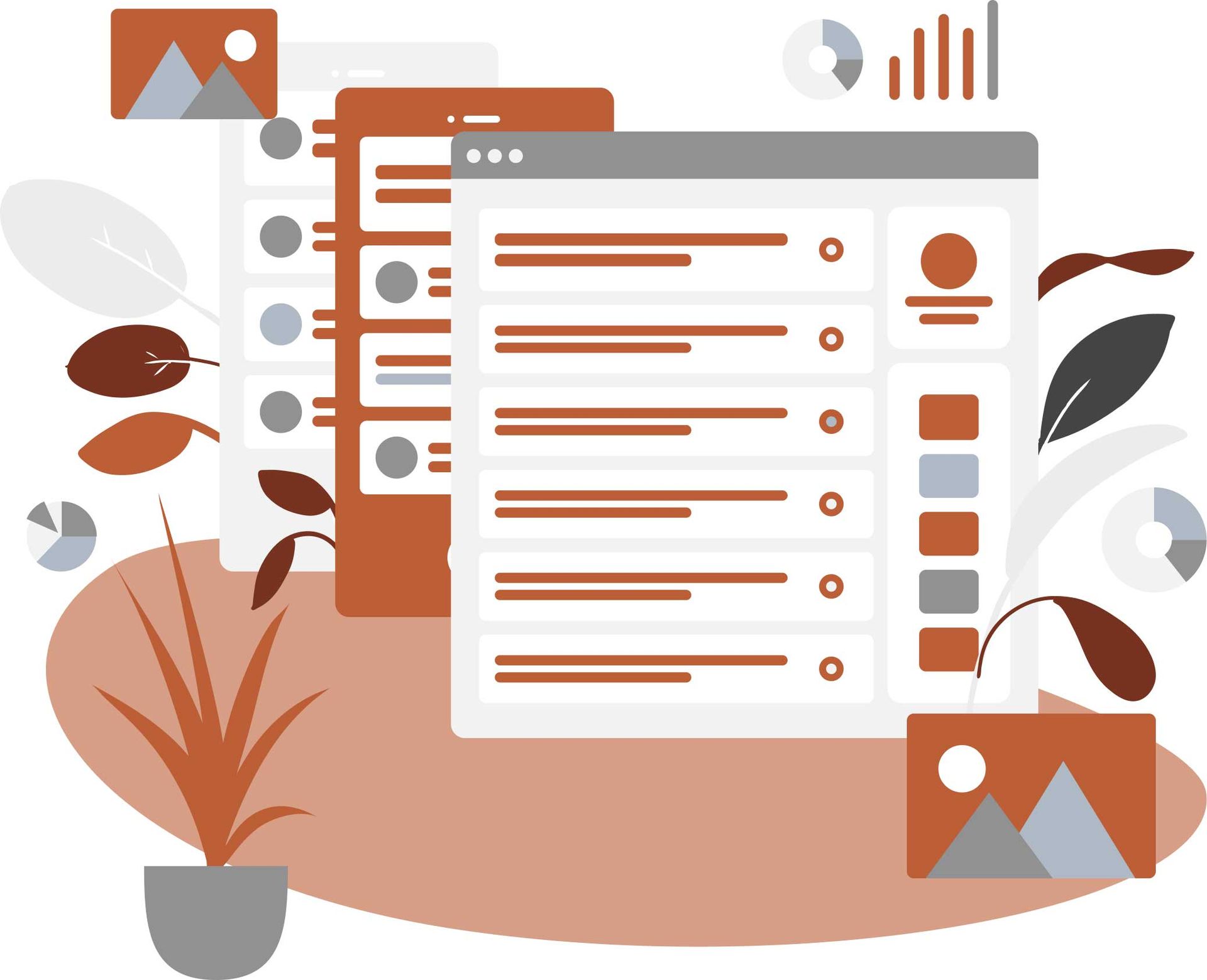 Illustration von Apps und Zeitplänen im LG Style