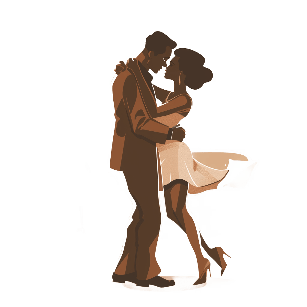 Illustration eines tanzenden Paares im LG-Stil