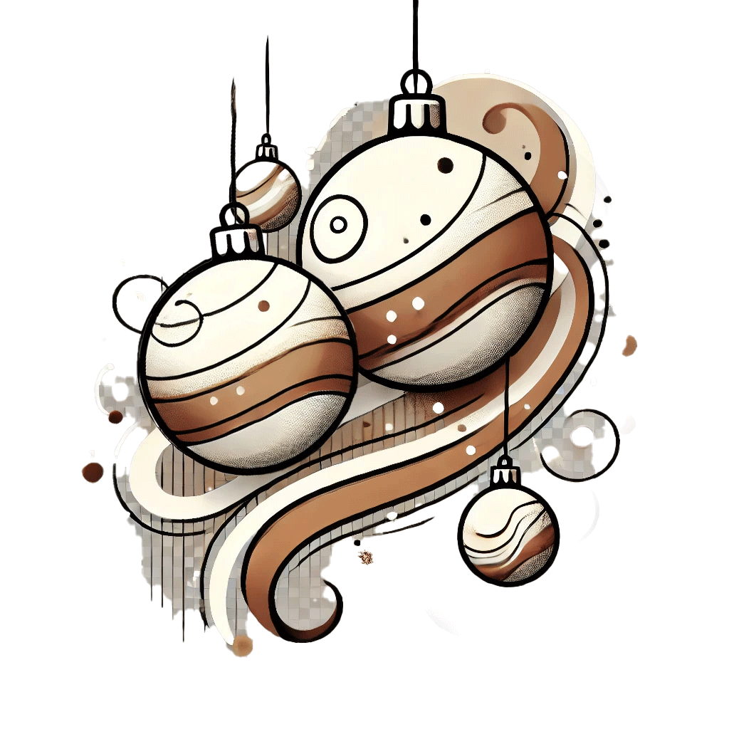 Illustration von Weihnachtskugeln im LG-Stil