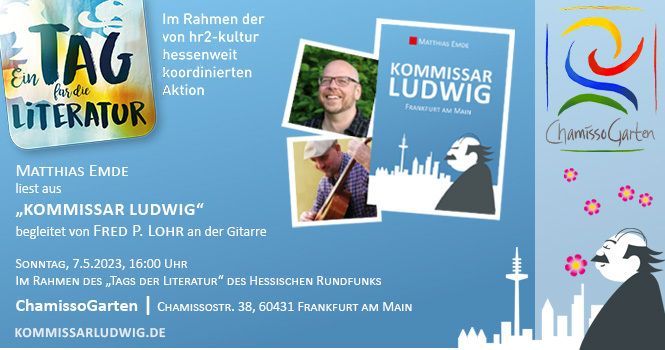 Banner zu Krimi-Lesung im ChamissoGarten