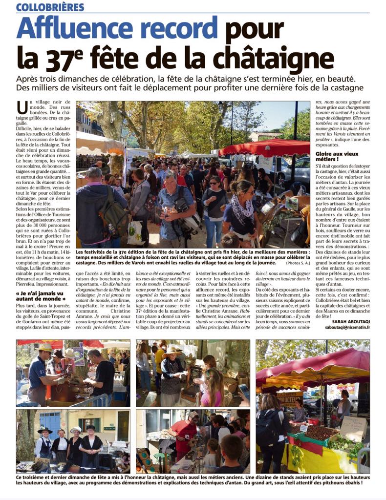 Var Matin Fête de la châtaigne à Collobrières